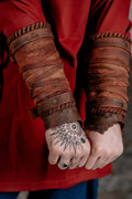 Medieval leather bracers for Larp