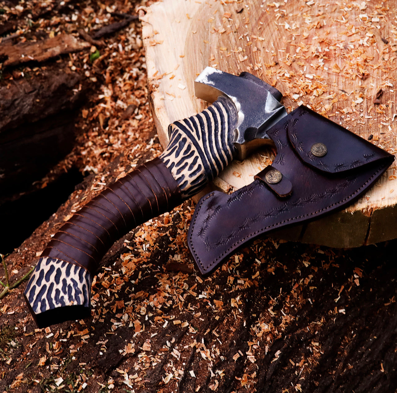 The Original custom hand forged pizza Axe , Viking pizza cutter axe ,