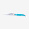Laguiole en Aubrac Handcrafted Luxury Double Plates Multipurpose Knife with Larimar Handle, 4.75-inches