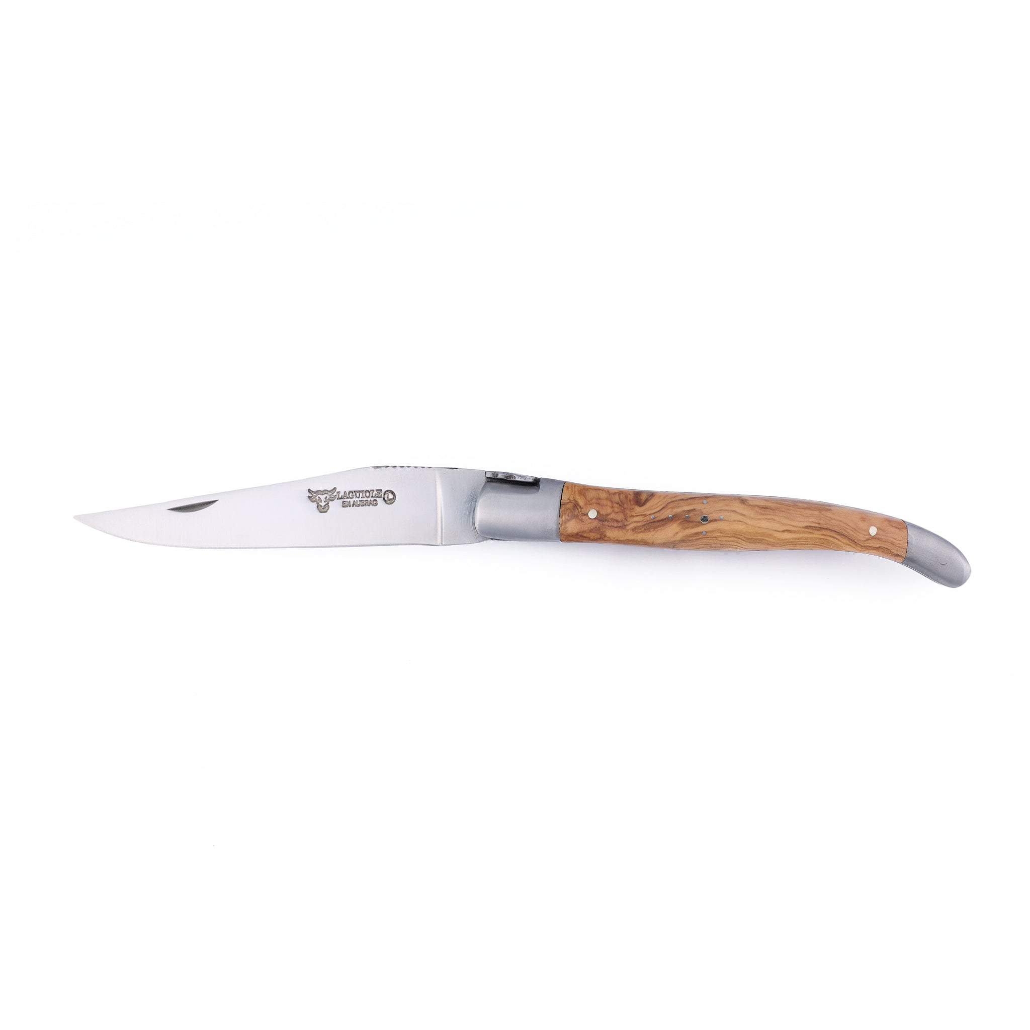 Laguiole en Aubrac Double Plated Knife Olive Wood Handle, 4.7"