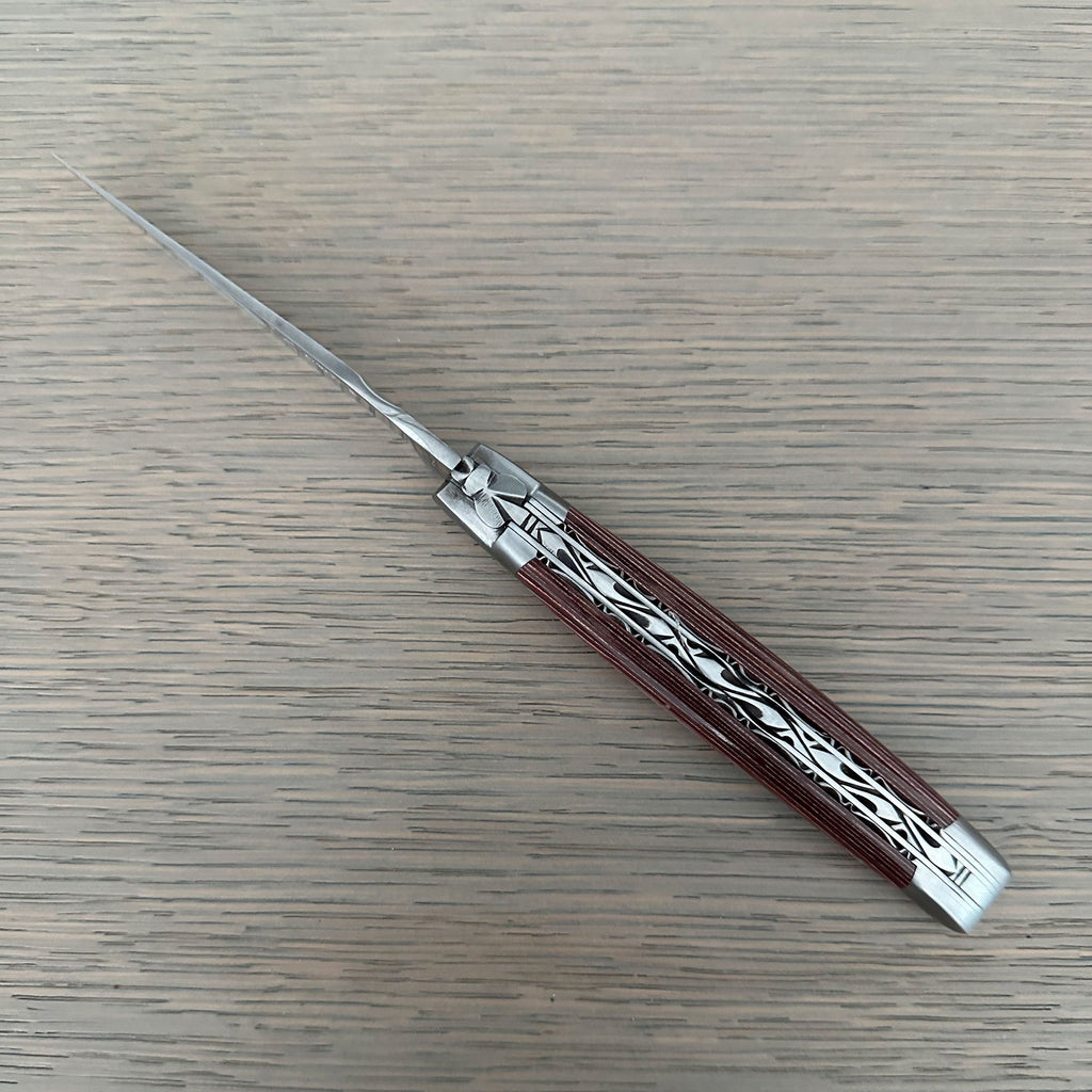 Laguiole en Aubrac Double Plated Knife Red Pakka Handle, 4.7"