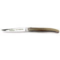 Laguiole en Aubrac Handcrafted Plated Multipurpose Knife, Full Solid Horn Handle, 4.75 inches