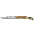 Laguiole en Aubrac Handcrafted Plated Multipurpose Knife, Full Solid Horn Handle with Corkscrew, 4.75 inches