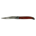 Laguiole en Aubrac Handcarved Plates Multipurpose Knife with Stabilized Red Poplar Burl Handle, 4.75-Inches