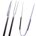 Laguiole en Aubrac Handcrafted 3-Piece Barbecue Serving Set with Wenge Wood Handles