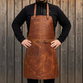 Leather Apron with Adjustable Straps and Pockets