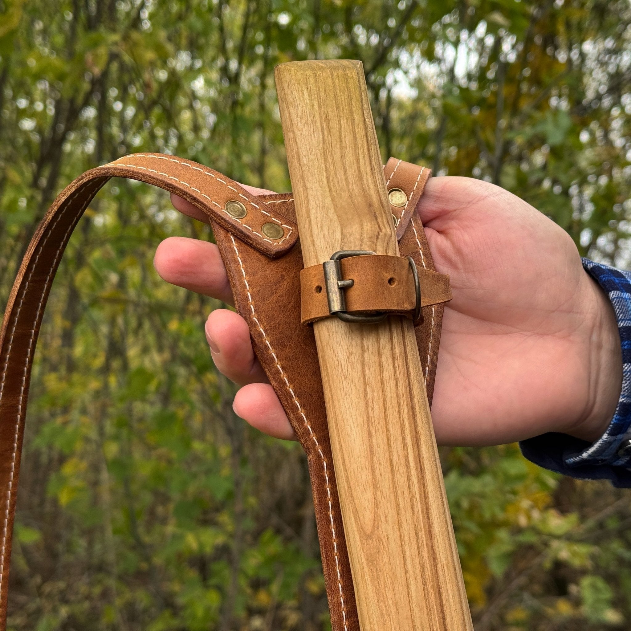 Leather Axe Case with Adjustable Shoulder Straps