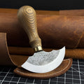 Leather Round Knife, 10 cm (3.9 inches)