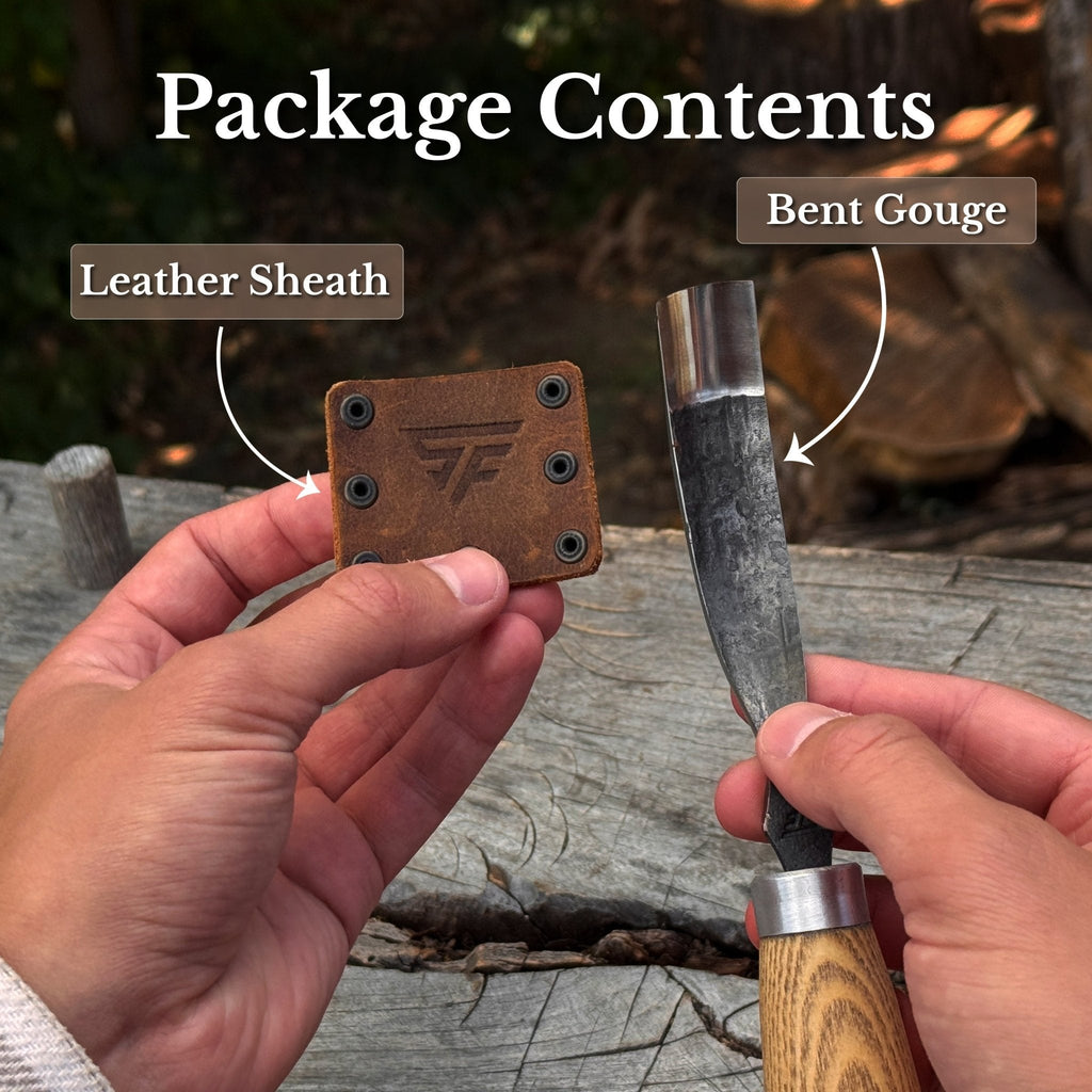 Long Bent (Curved) Gouge, 10 - 45 mm (0.4 - 1.8 inches)