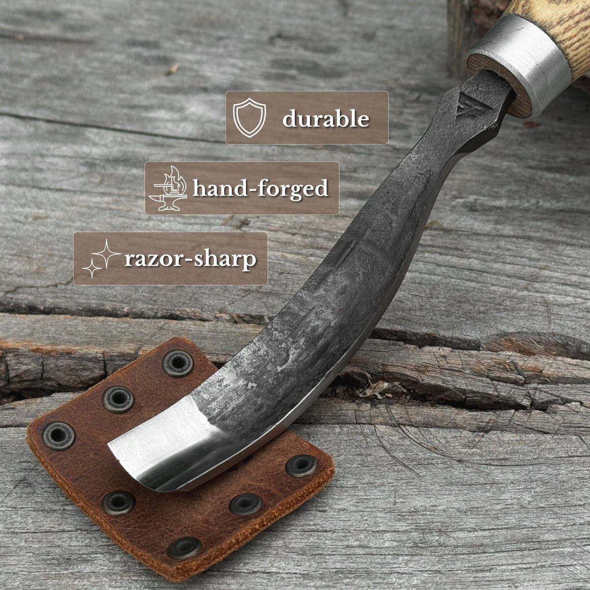 Long Bent (Curved) Gouge, 10 - 45 mm (0.4 - 1.8 inches)