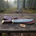 Handmade Sheffield Clip Point Bowie Knife with Damascus Steel Blade | JW SteelCrafts