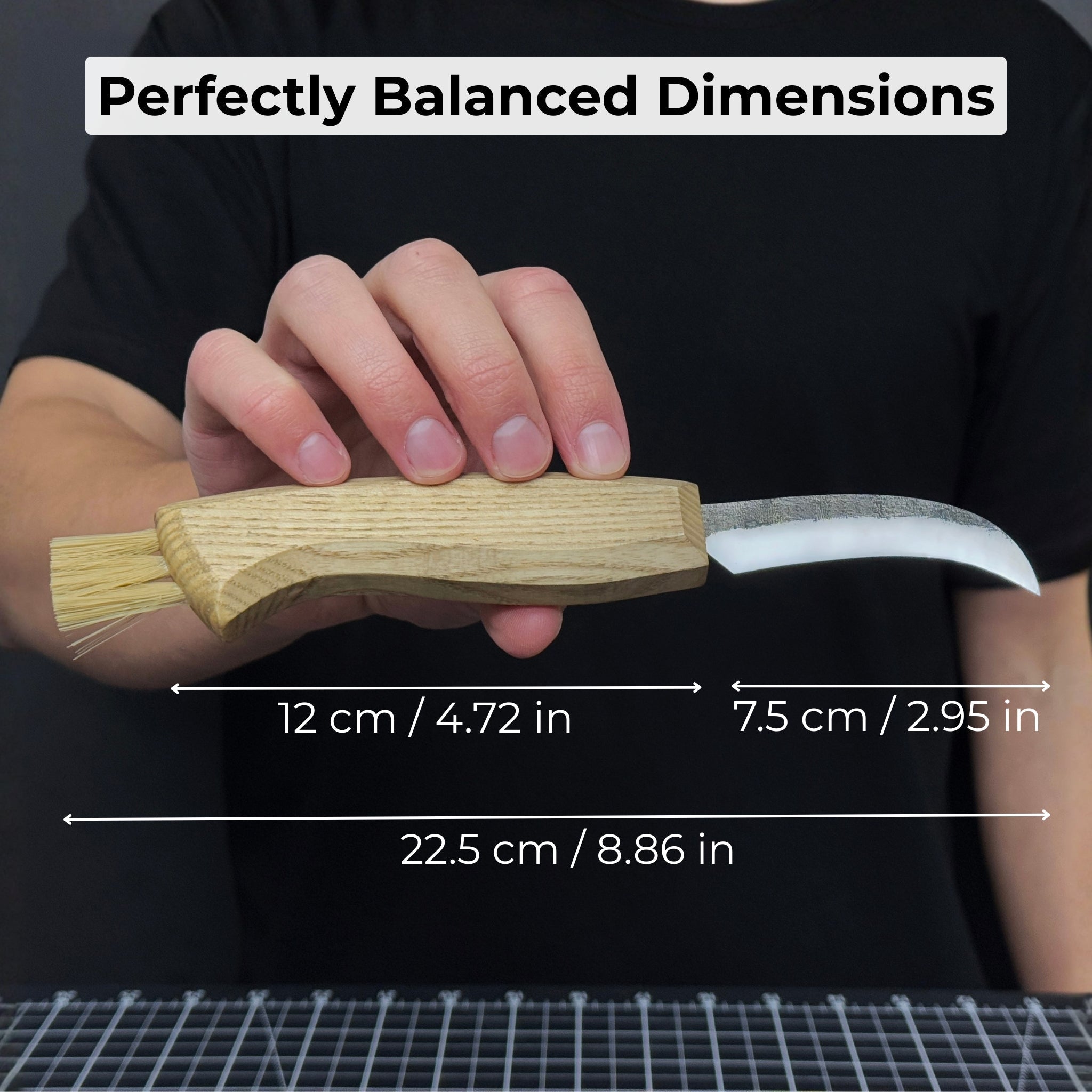 Mushroom Knife with Brush For Harvesting, 7.5 cm (2.95 inches)