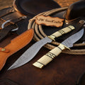 Nooraki Handmade Damascus Steel Kukri Knife 7" Camel Bone Handle Steel Bolster