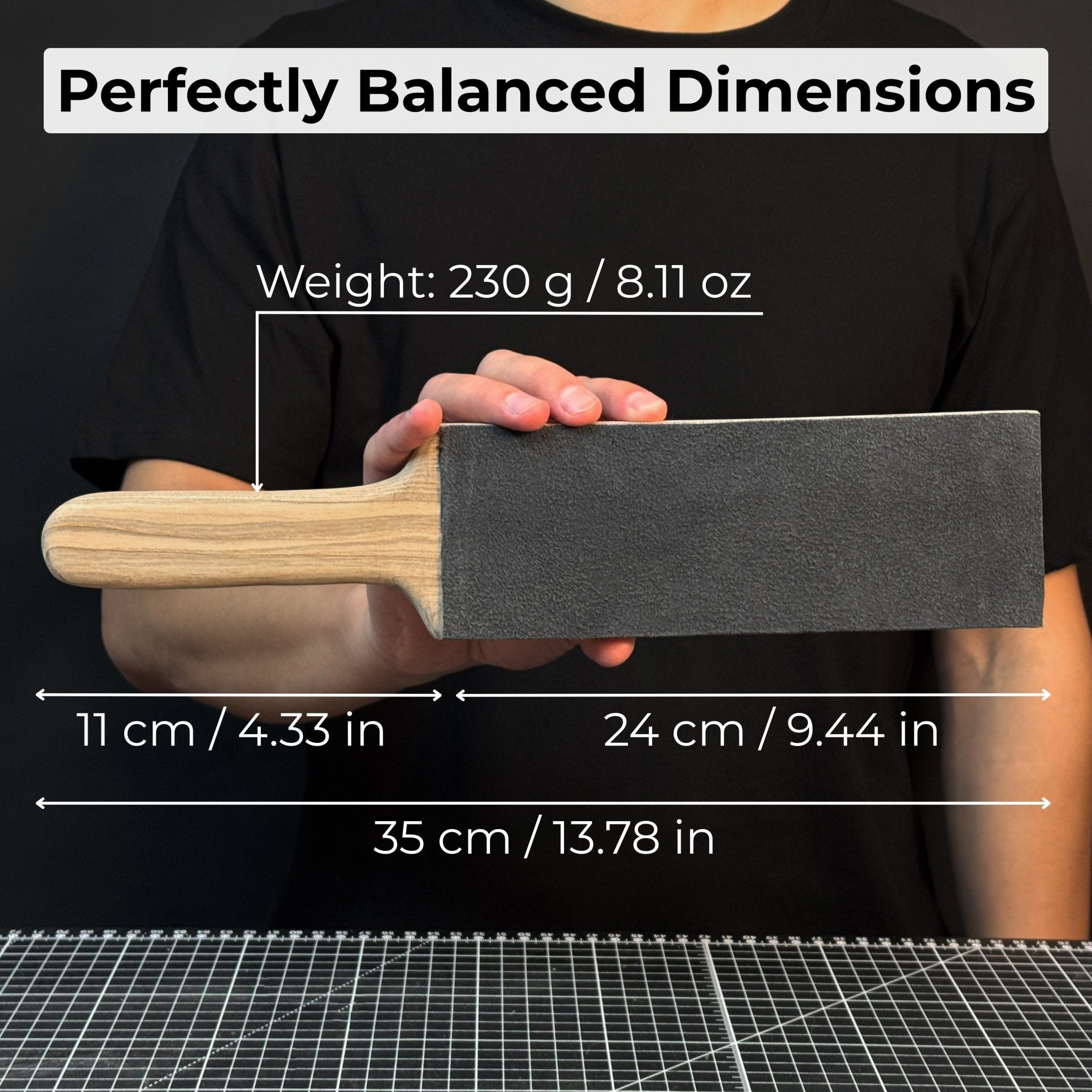 One-Sided Leather Strop For Knife Sharpening & Polishing Compound