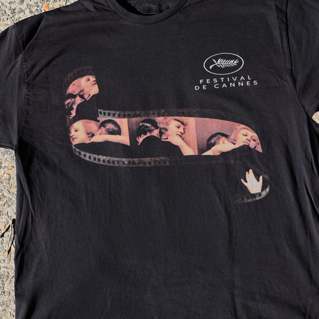 Cannes Film Fest 'Film Strip' Vintage Washed Black Tee
