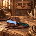 Ranch Bull 440C steel outdoor fixed blade knife with Rose Wood & Turquoise handle - Relic & Reel