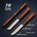Damascus Utility Knife 5-Inch Blade, Natural Rosewood Handle