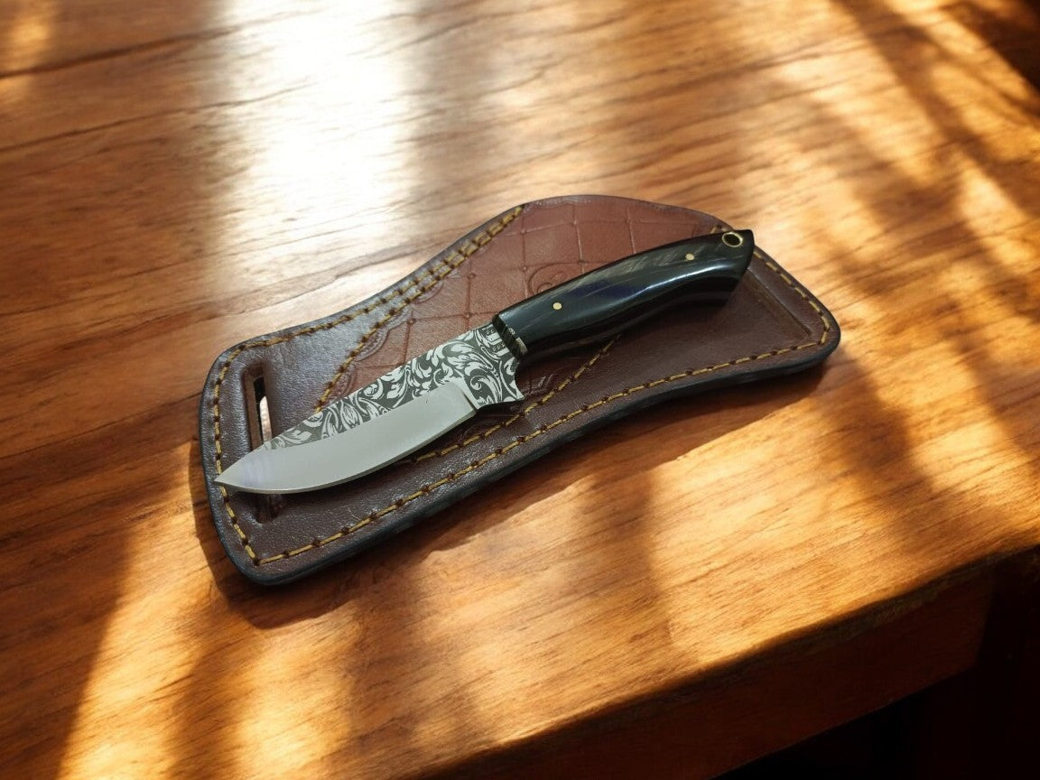 Custom Handmade D2 Steel Belt Knife with Rosewood Handle