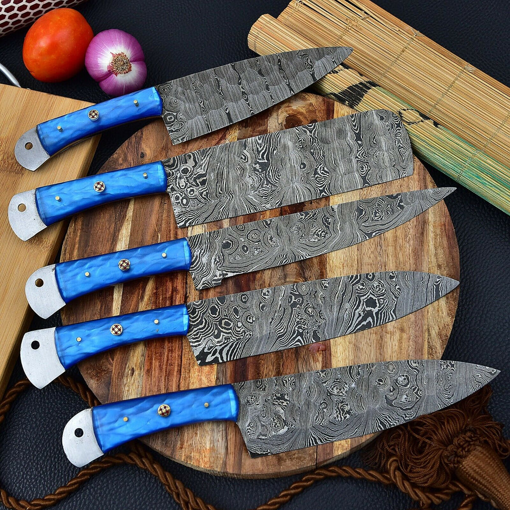 DAMASCUS KITCHEN CHEF KNIVES SET