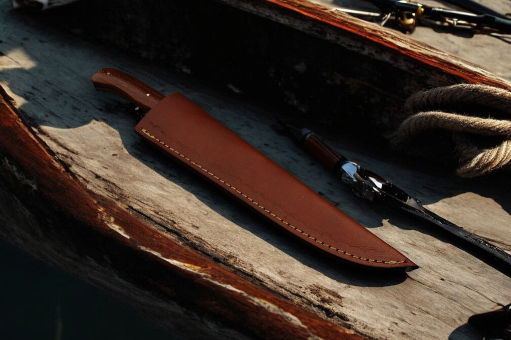 Damascus Knife Store premium 12.5-inch handmade Damascus fillet knife with a sharp, polished blade and ergonomic handle.