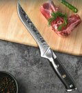 Custom Handmade Damascus Steel Fillet Knife with G10 Handle, 11” Blade, and Leather Sheath