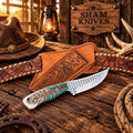 Santa Fe Rider Farrier Rasp Skinning Knife pine cone handle with Belt Sheath