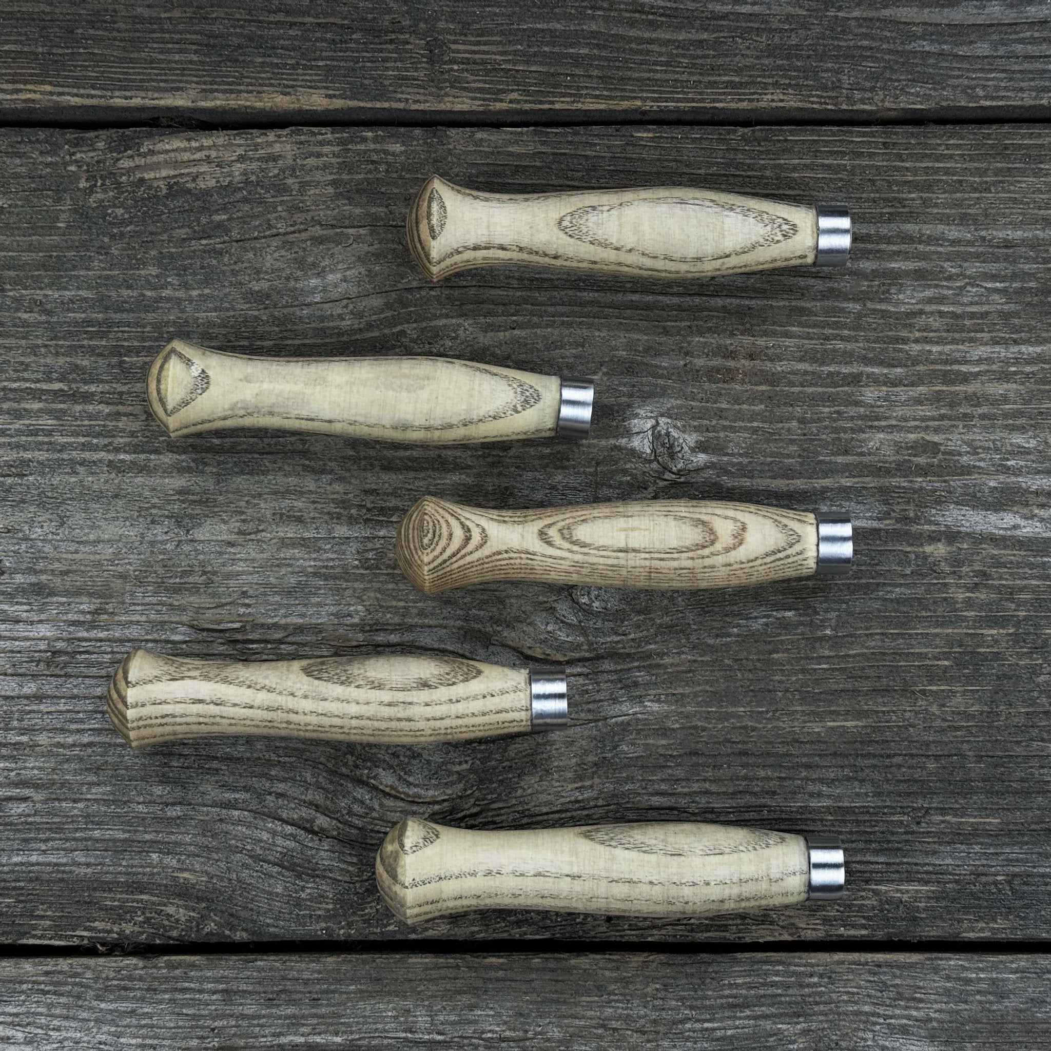 Set of 5 Ash Handles – Ideal for Carving Knives & Hand Tool Repair