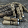 Set of 5 Ash Wood Tool Handles with Aluminum Rings