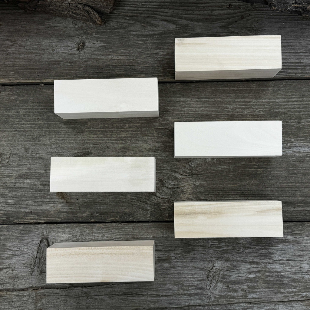 Set of 6 Large Linden Wood Carving Blanks