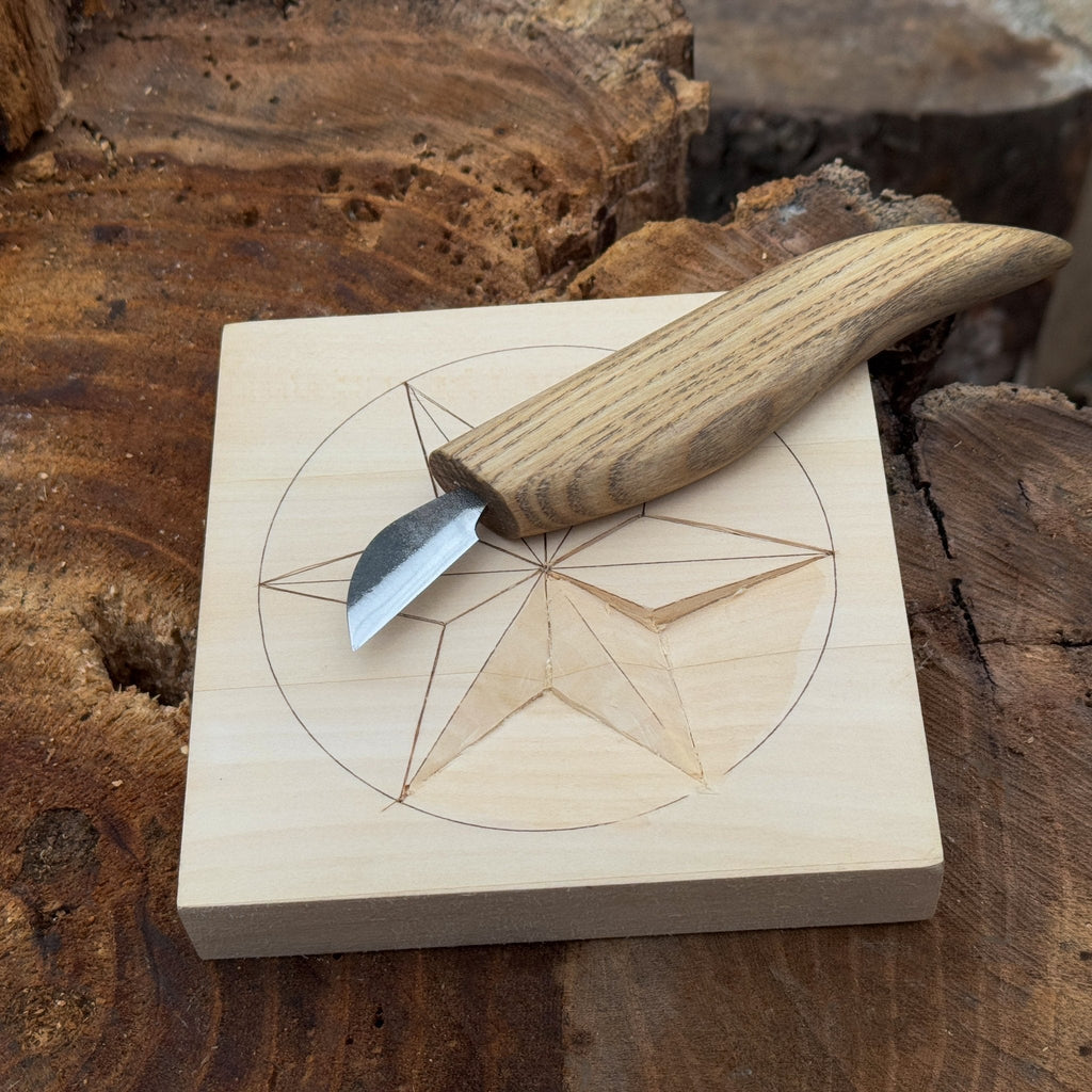 Small Linden Wood Carving Board with Pre-Drawn Pattern - wood carving kit | Relic & Reel