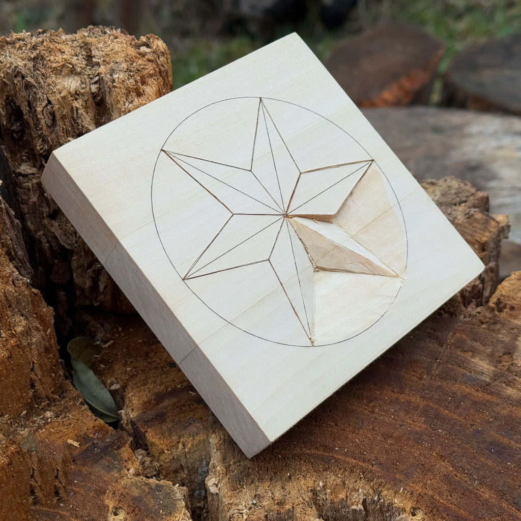 Small Linden Wood Carving Board with Pre-Drawn Pattern by Sharky Forged Steel Tools - Relic & Reel