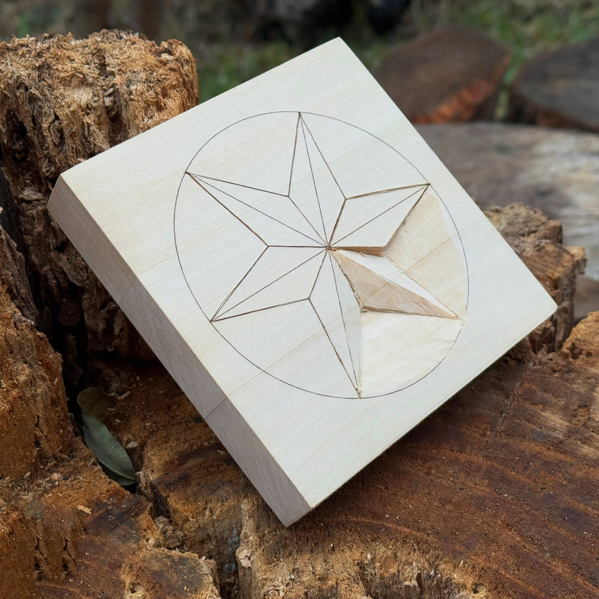 Small Linden Wood Carving Board with Pre-Drawn Pattern by Sharky Forged Steel Tools - Relic & Reel