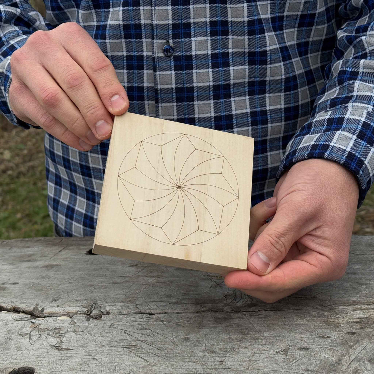 Small Linden Wood Carving Board with Pre-Drawn Pattern