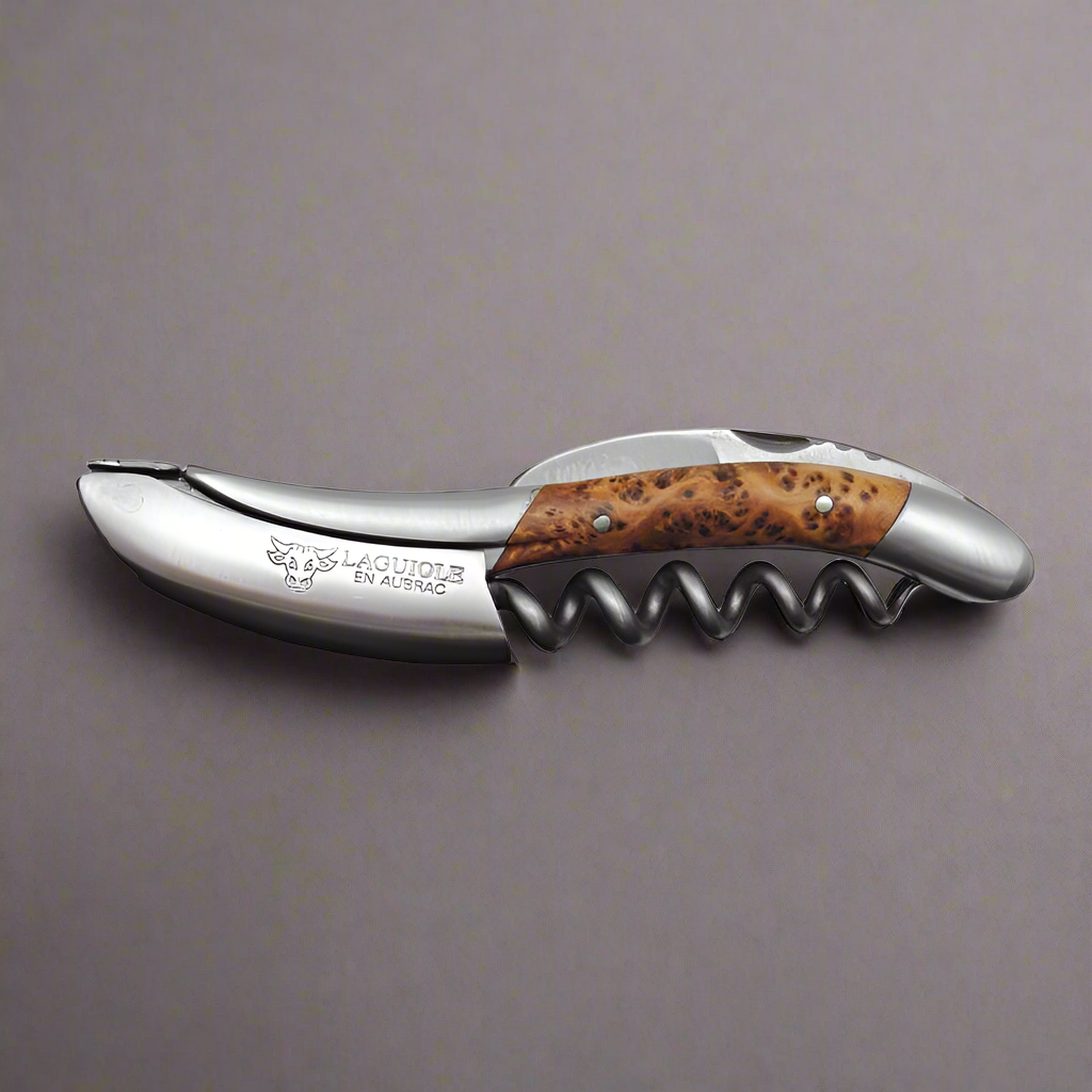 Handcrafted Sommelier Waiter's Corkscrew with Juniper Wood Handle by Laguiole en Aubrac