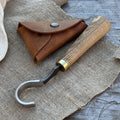 Spoon Carving Hook Knife, ⌀3 cm (1.2 inches) with Leather Case