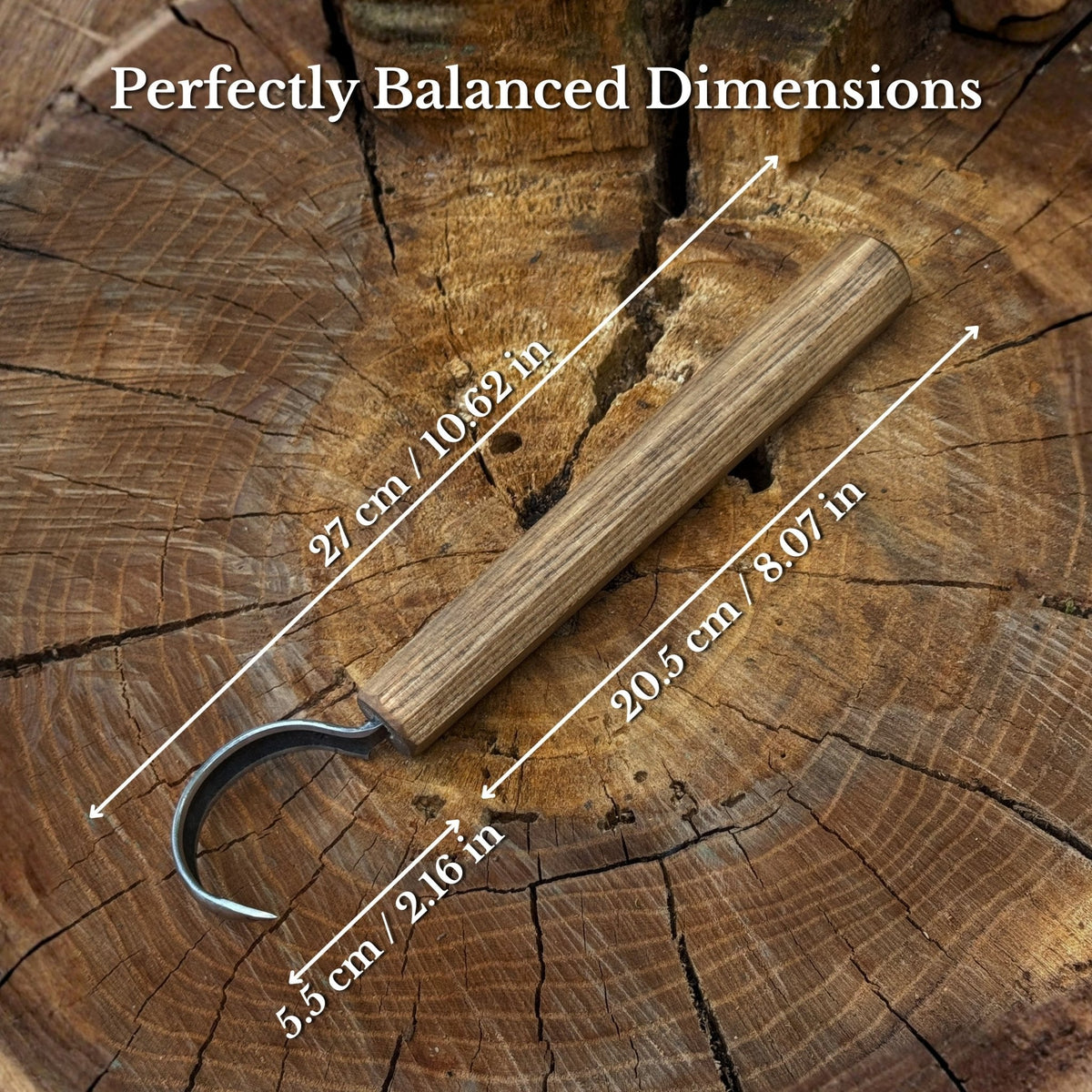 Spoon Carving Hook Knife with wooden handle - wood carving tool | Relic & Reel