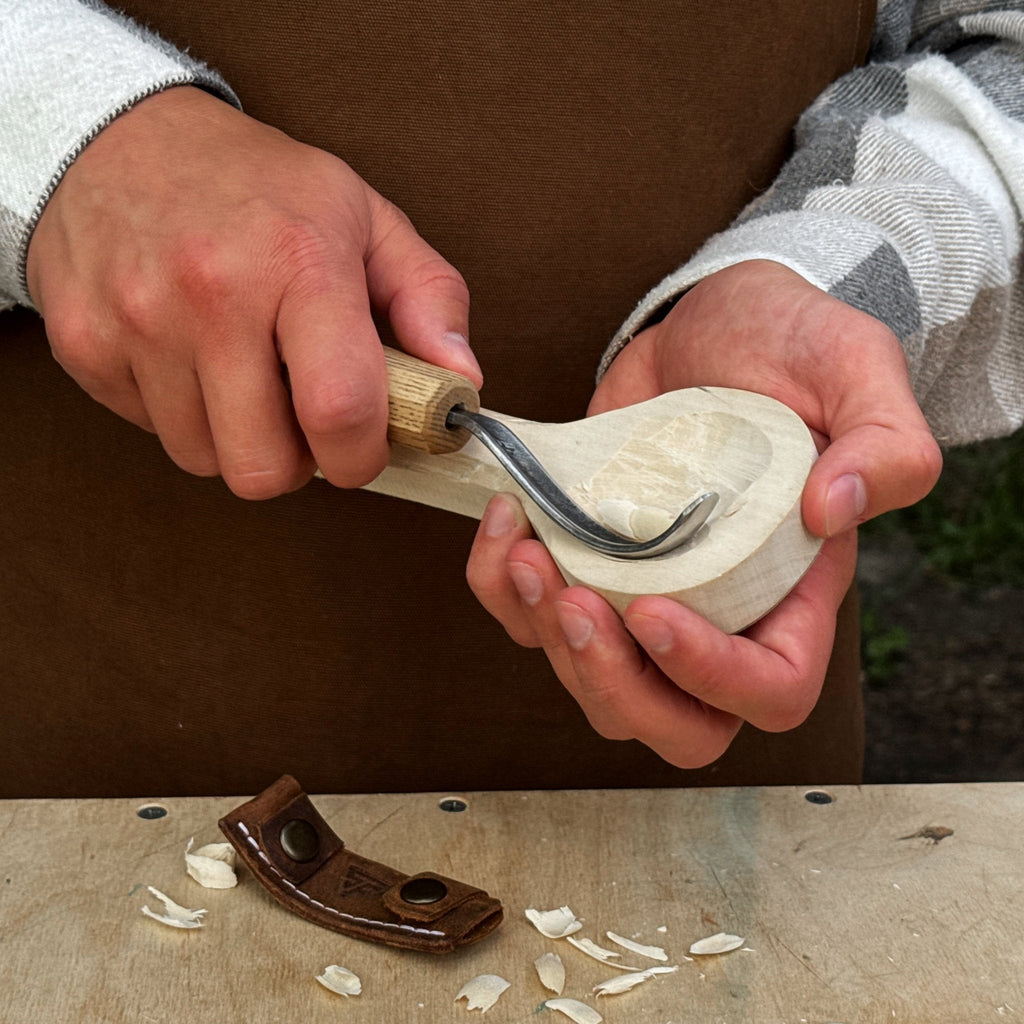 Spoon Carving Hook Knife with 7 cm curved blade for woodworking - Relic & Reel