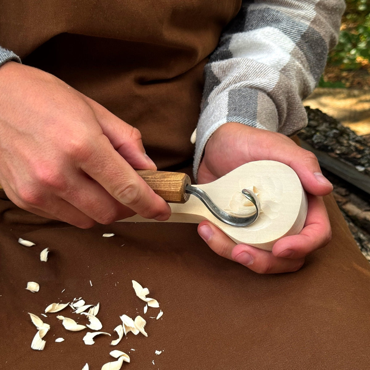 Spoon Carving Hook Knife with Leather Sheath - wood carving tool | Relic & Reel