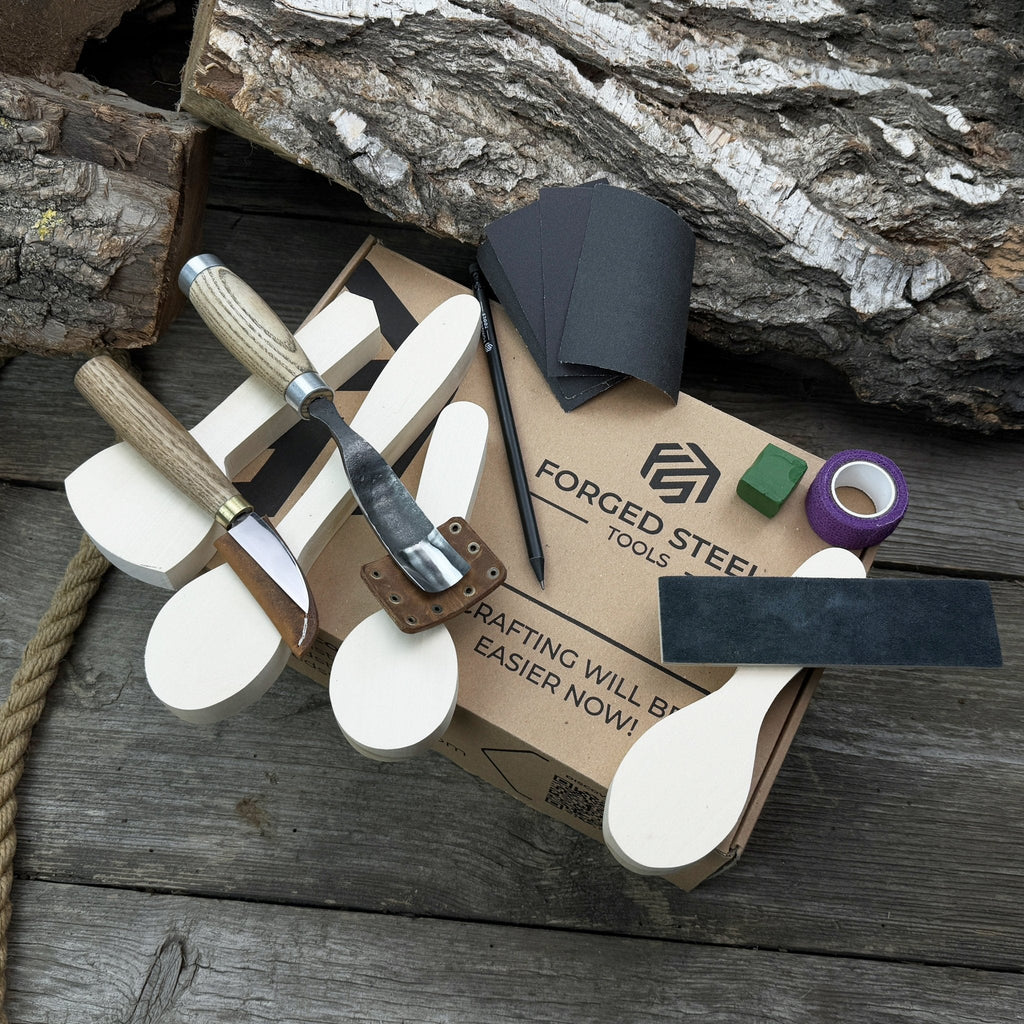 Spoon Carving Kit – DIY Wood Carving Set with Tools & Spoon Blanks for Starters