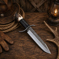 15″ Stag Crown Bowie Knife – D2 Steel & Western Leather Sheath