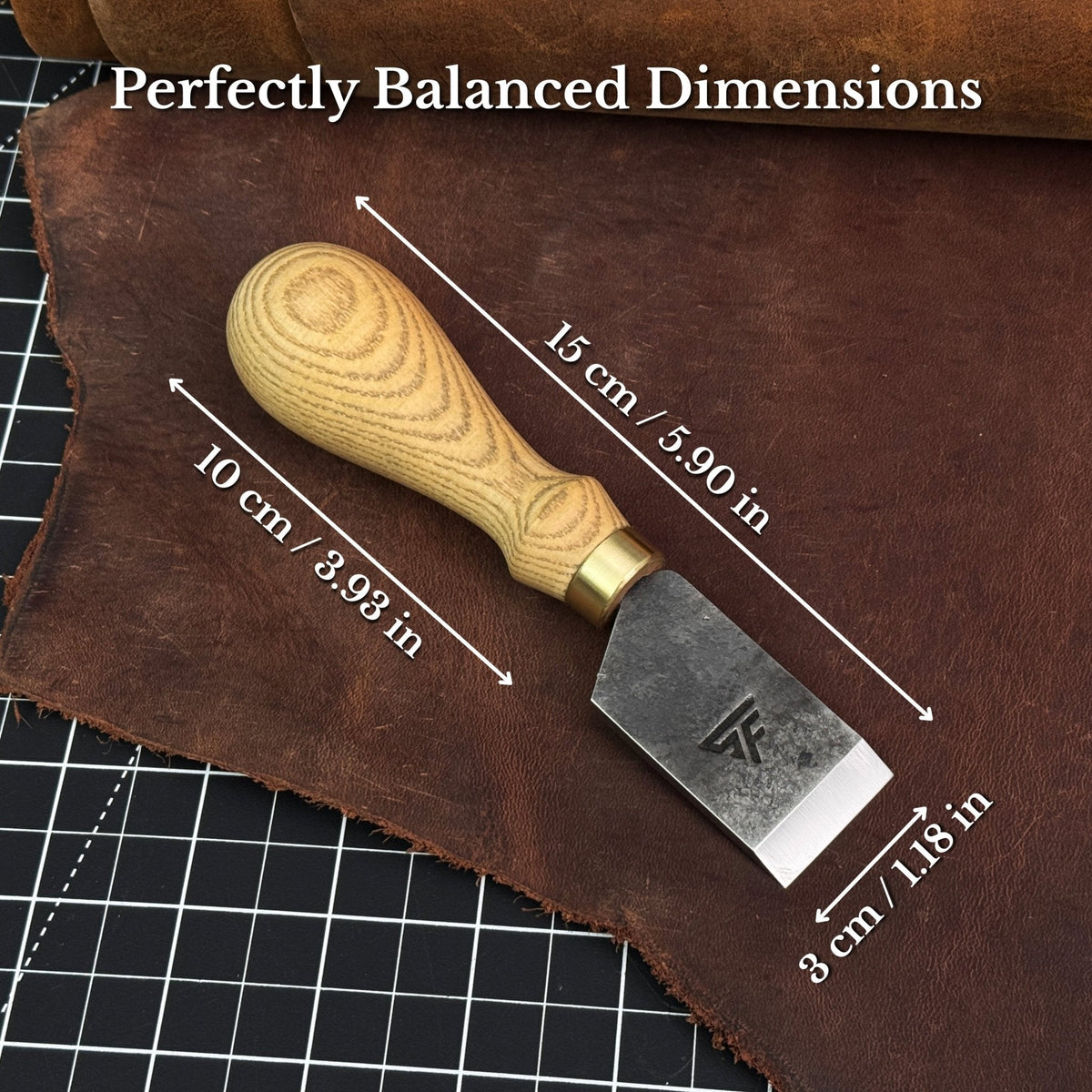 Straight Leather Skiving Knife, 3 cm (1.18 inches)