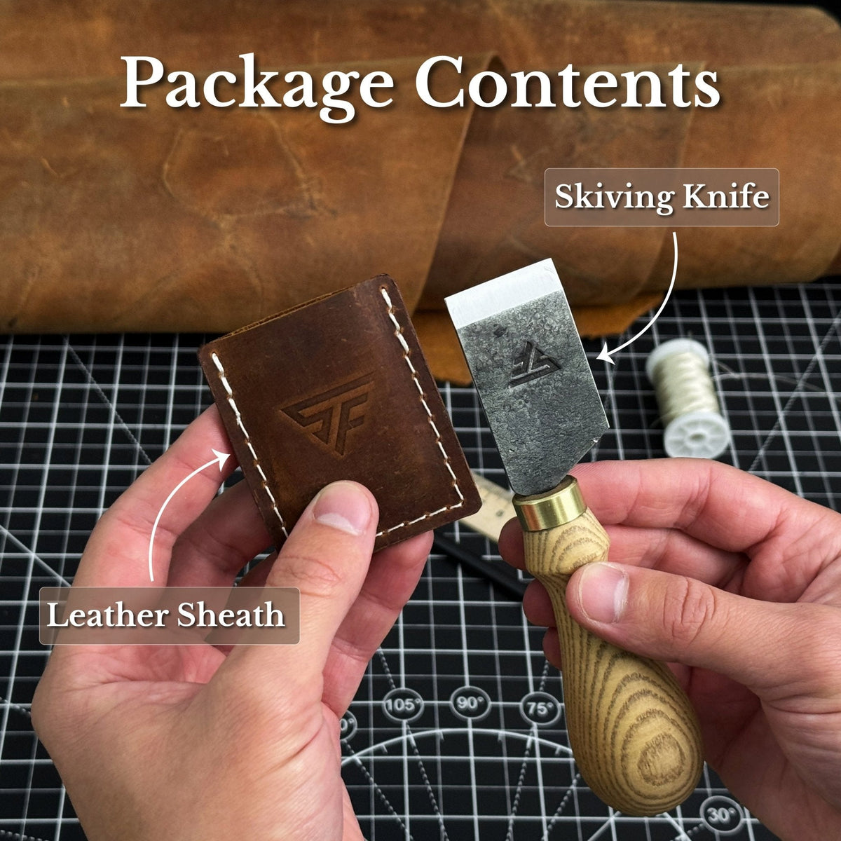 Straight Leather Skiving Knife, 3 cm (1.18 inches)