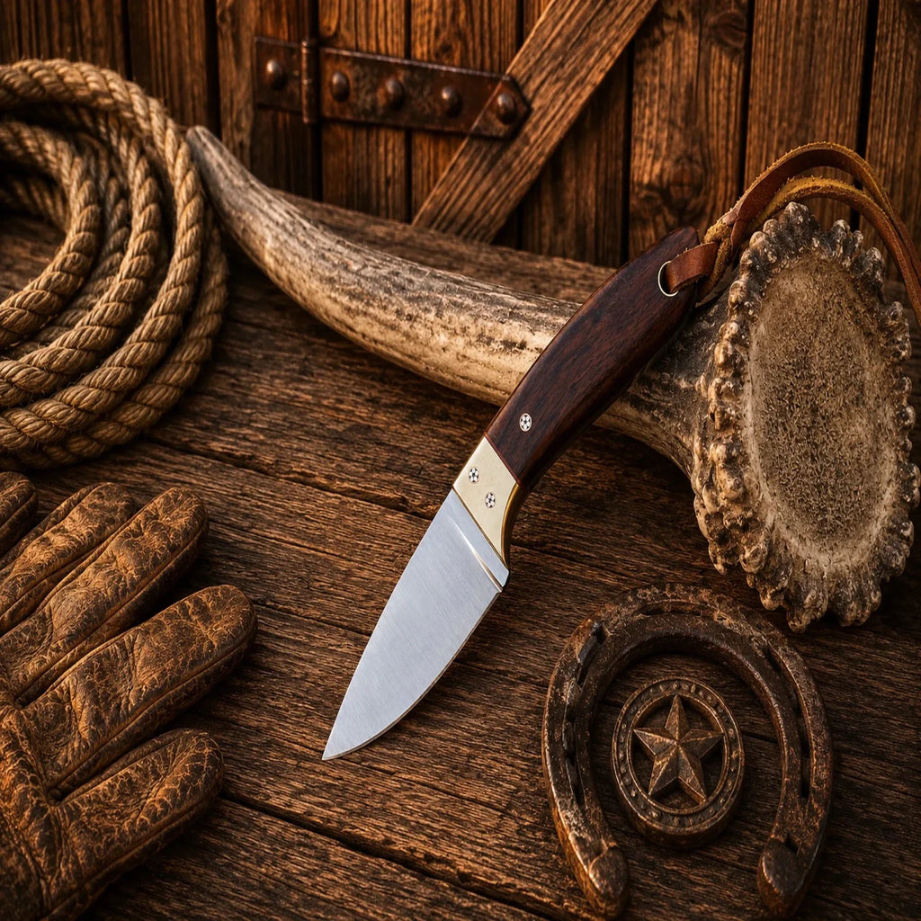 Tapadero Ranch Master Buckaroo Knife – D2 steel Cross Draw sheath Edition