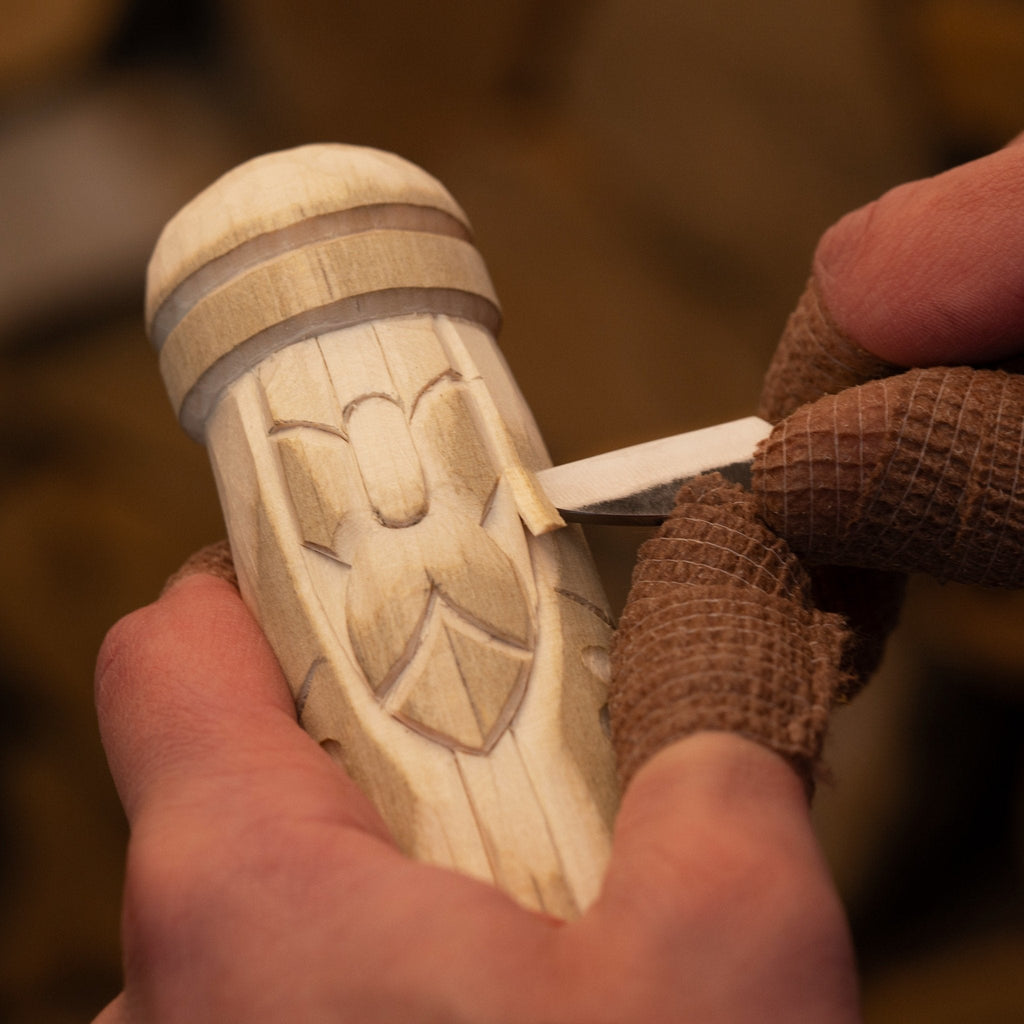 Thor Wooden Figurine Hand-Carved Norse God - Sharky Forged Steel Tools | Relic & Reel