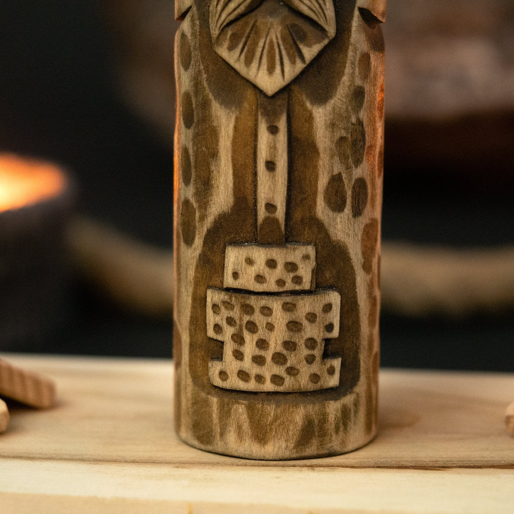 Thor Wooden Figurine - Hand-Carved Norse God of Thunder | Relic & Reel