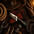 Three Cross Buckaroo Field Knife – 3.75" Handmade D2 Steel Pinecone Handle