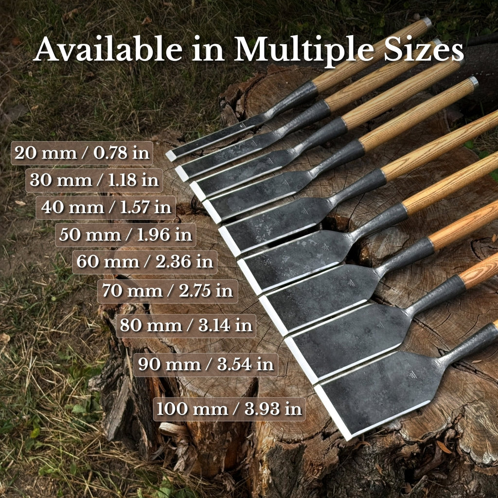 Timber Slick Chisel for Woodworking – 20 to 100 mm (0.8–3.9 Inches)