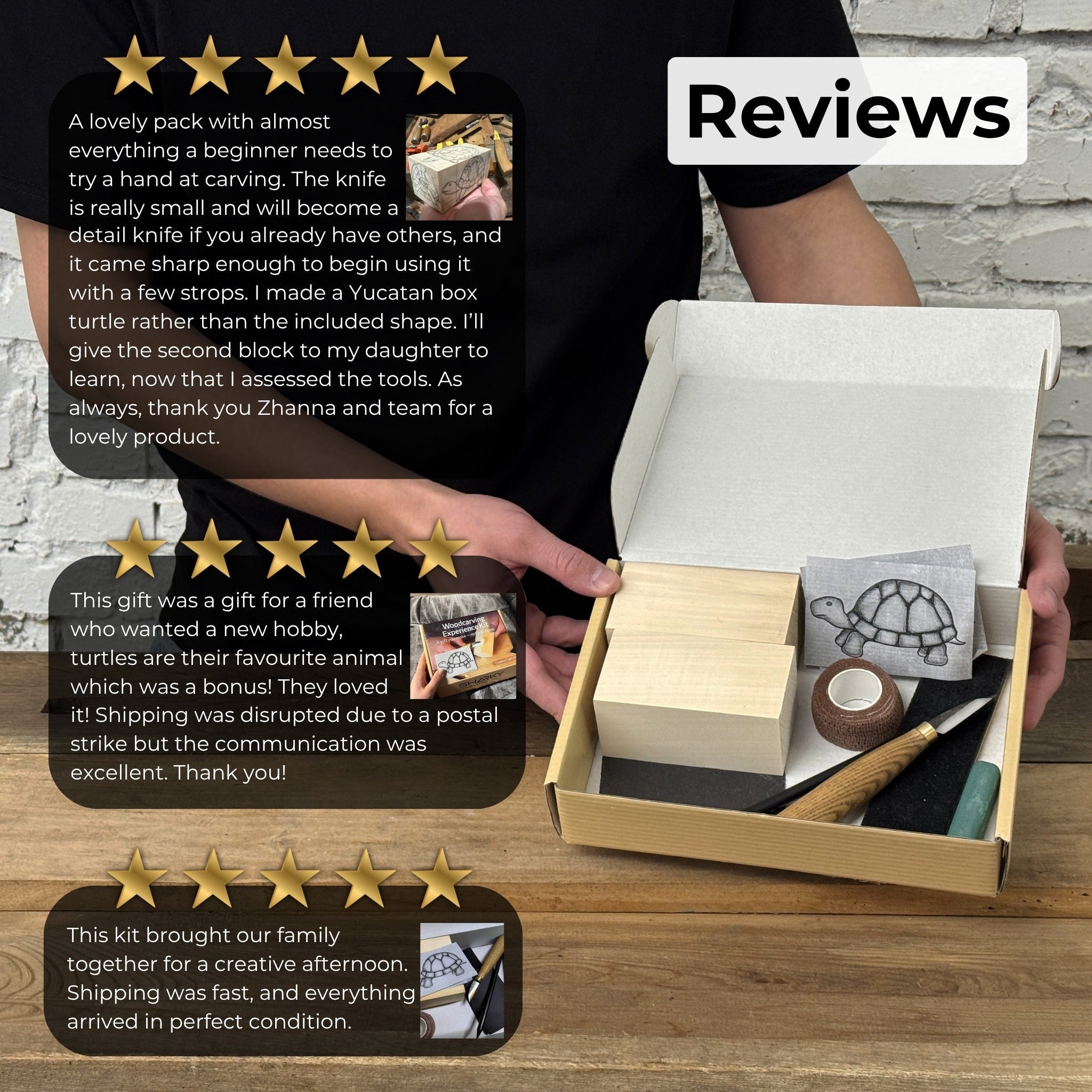 Turtle Carving Kit – Complete Starter Whittling Kit for Beginners, Adults, Teens, and Kids