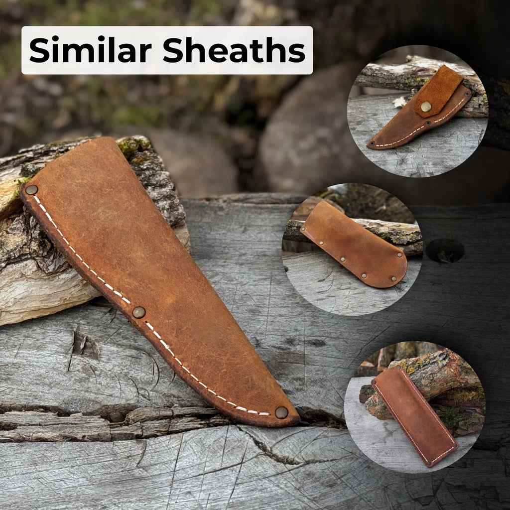 Universal leather sheath for outdoor fixed blade knife - Relic & Reel
