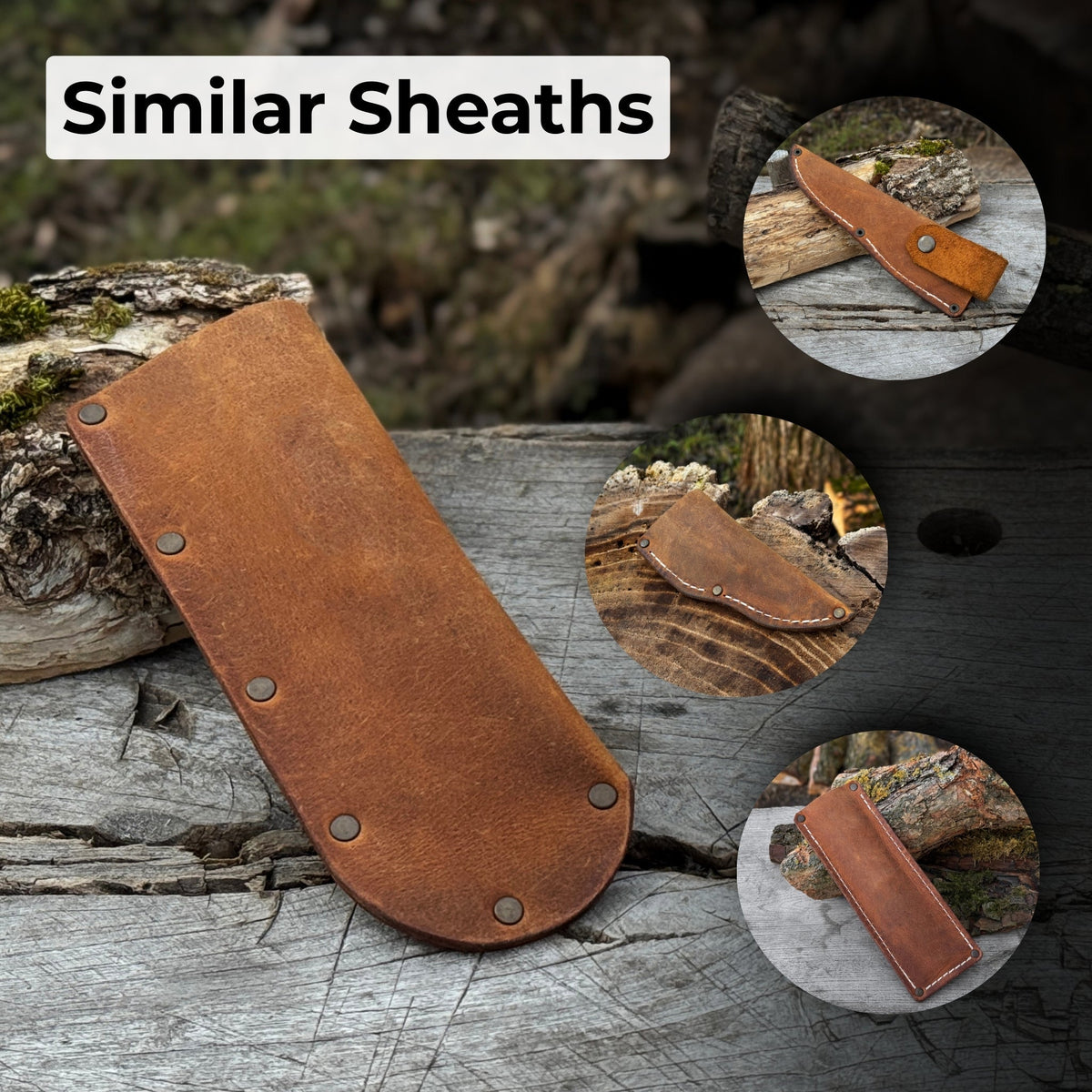 Universal leather sheath for outdoor fixed blade knives - Sharky Forged Steel Tools